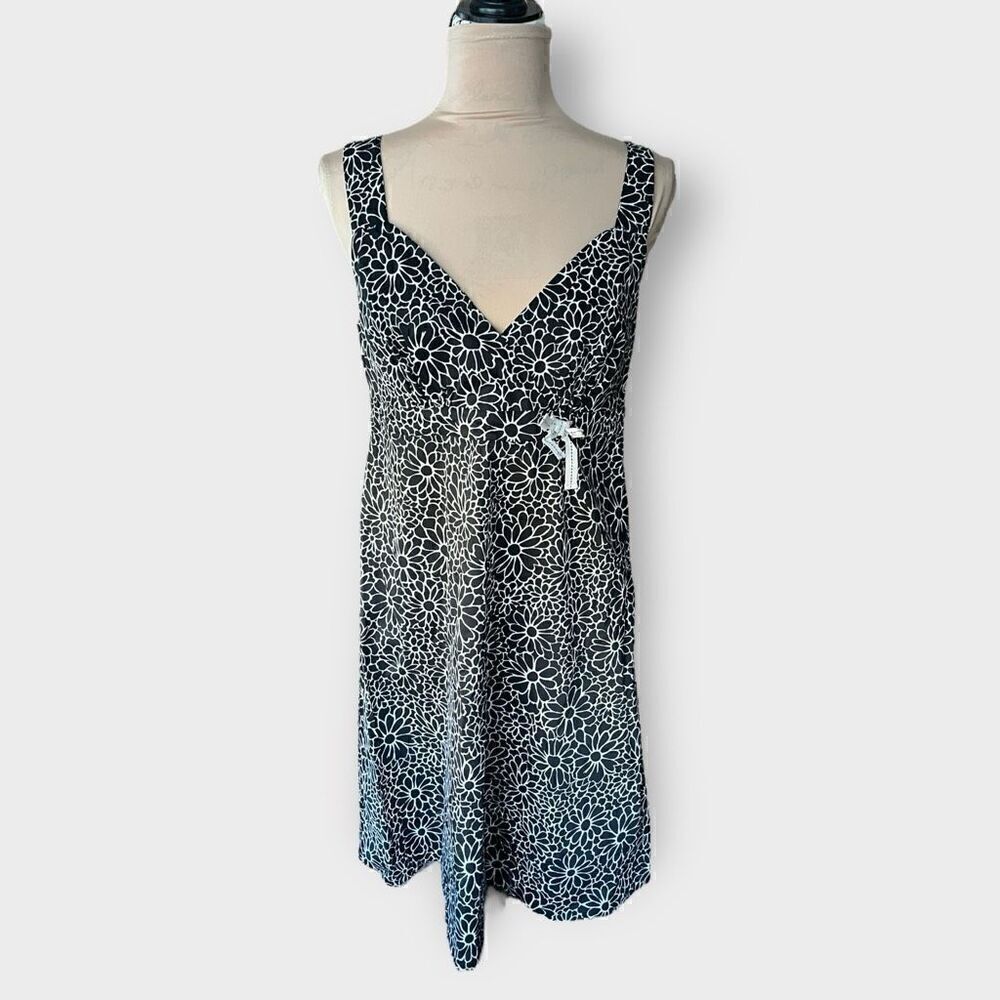 Tommy Hilfiger Women’s 10 Black & White Floral Mini Dress Sleeveless Brand New